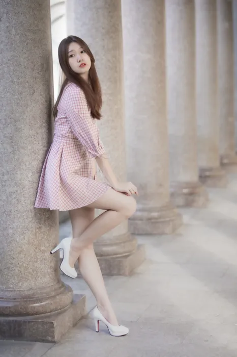 [Mzsock] NO.068 Liu Meiyun short skirt high heels beautiful legs outdoor shot street photography#[45P]-3